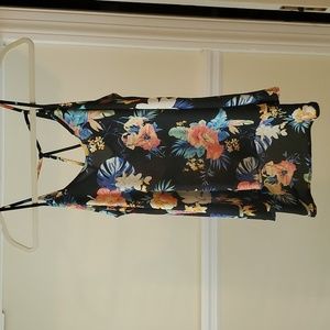 Sienna Sky Tropical Floral "Dressy" Racer Back Top - Size Small